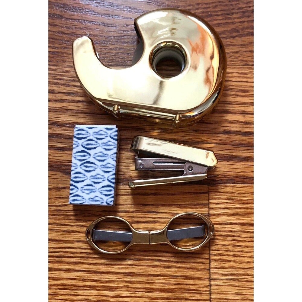 Gold-toned Office Supplies Set